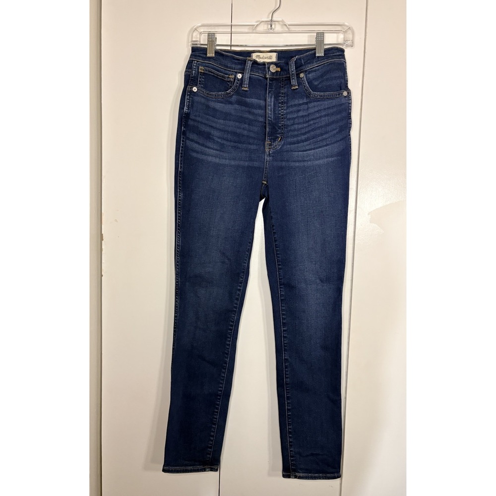 Madewell Women's 10" High-Rise Skinny Jeans Dark Wash Blue Size 27 Stretch